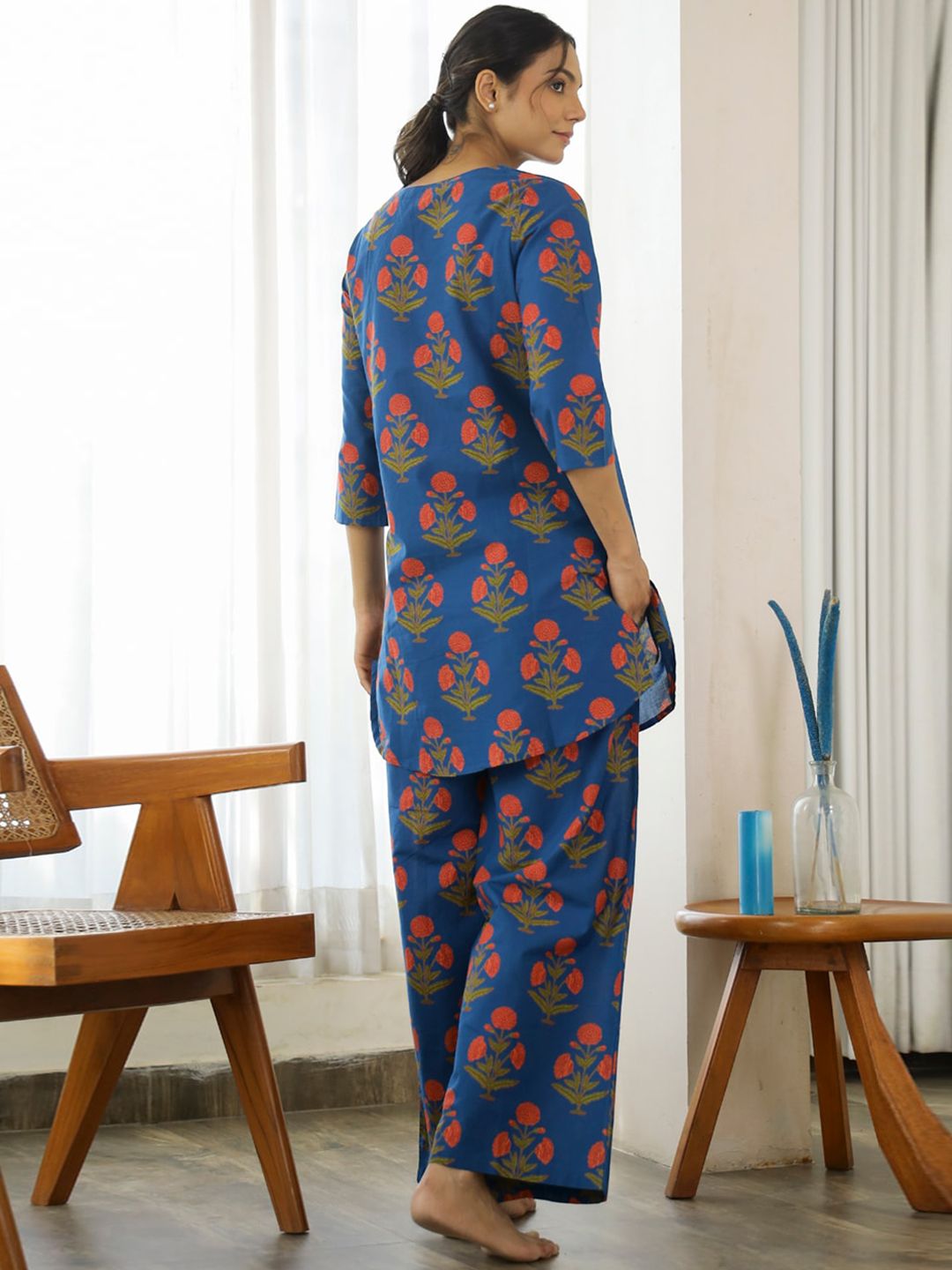 SANSKRUTIHOMES Floral Printed Pure Cotton Night suit