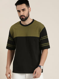 DILLINGER Men Colourblocked Striped Regular Fit Cotton T-shirt