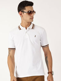 Thomas Scott Men Solid Polo Collar Cotton T-shirt