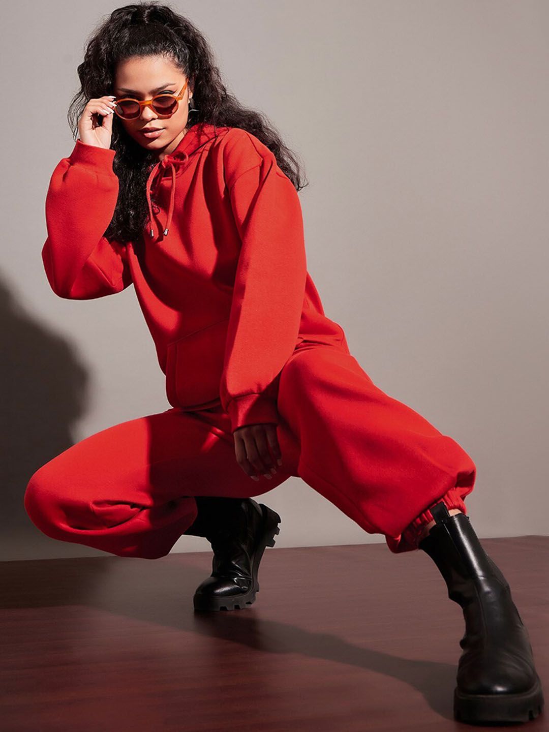 SASSAFRAS Women Red Relaxed-Fit Joggers