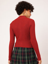 DressBerry Pure Acrylic Ribbed Cardigan