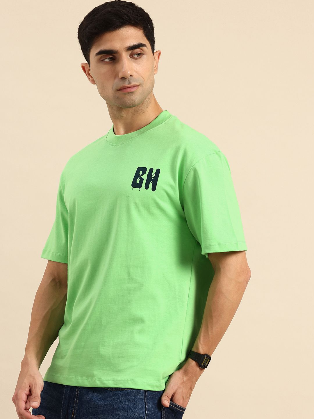 Being Human Brand Logo Printed Pure Cotton Slim Fit T-shirt