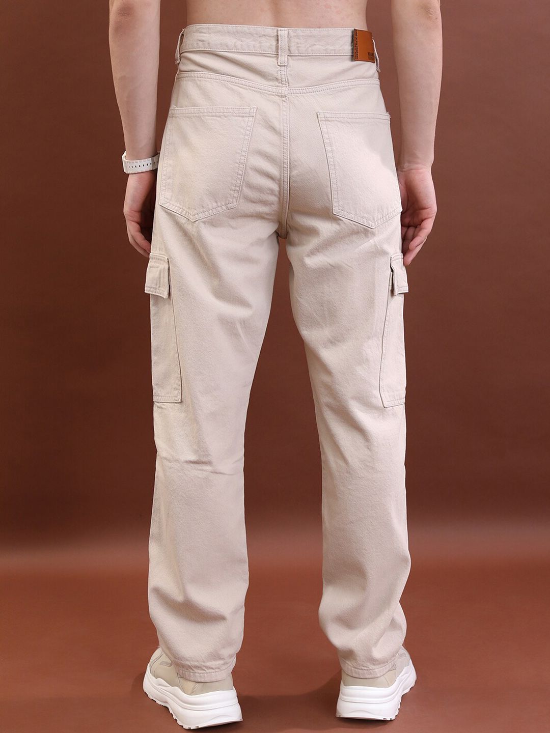 HIGHLANDER Men Khaki Relaxed Fit Clean Look Cotton Jeans