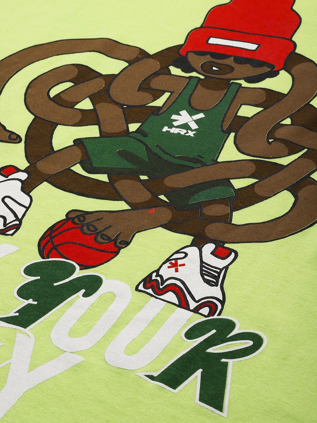 HRX by Hrithik Roshan Printed Drop-Shoulder Sleeves Relaxed Lifestyle T-shirt