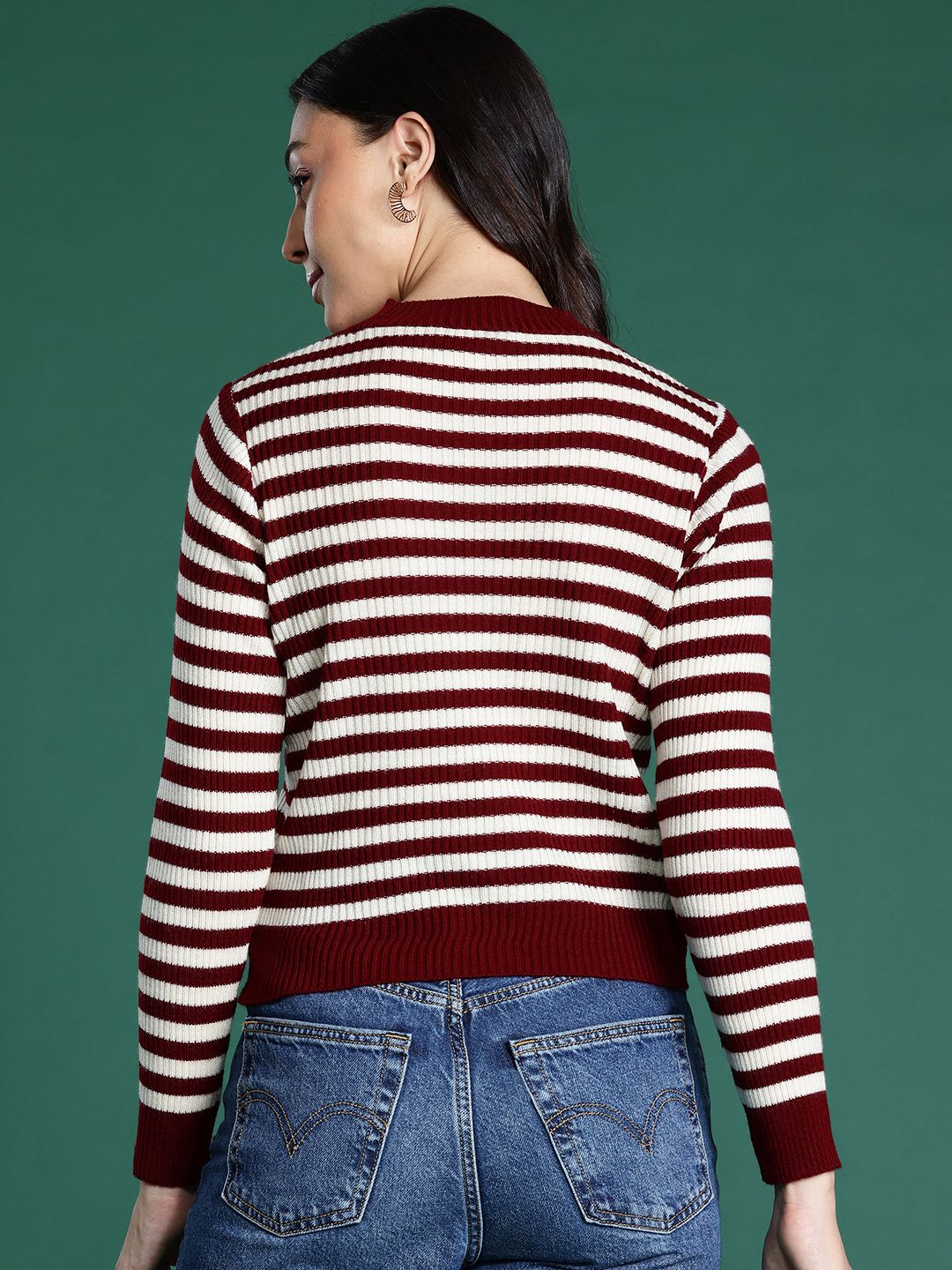DressBerry Acrylic Striped Pullover