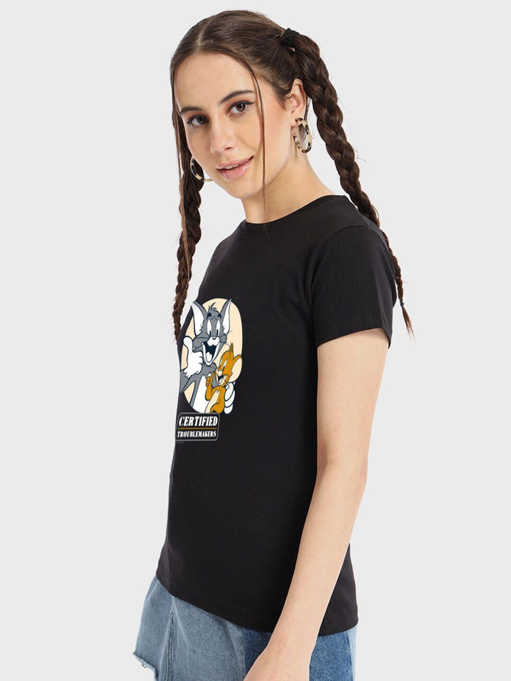 Bewakoof Humour and Comic Printed Tom & Jerry Pure Cotton T-shirt