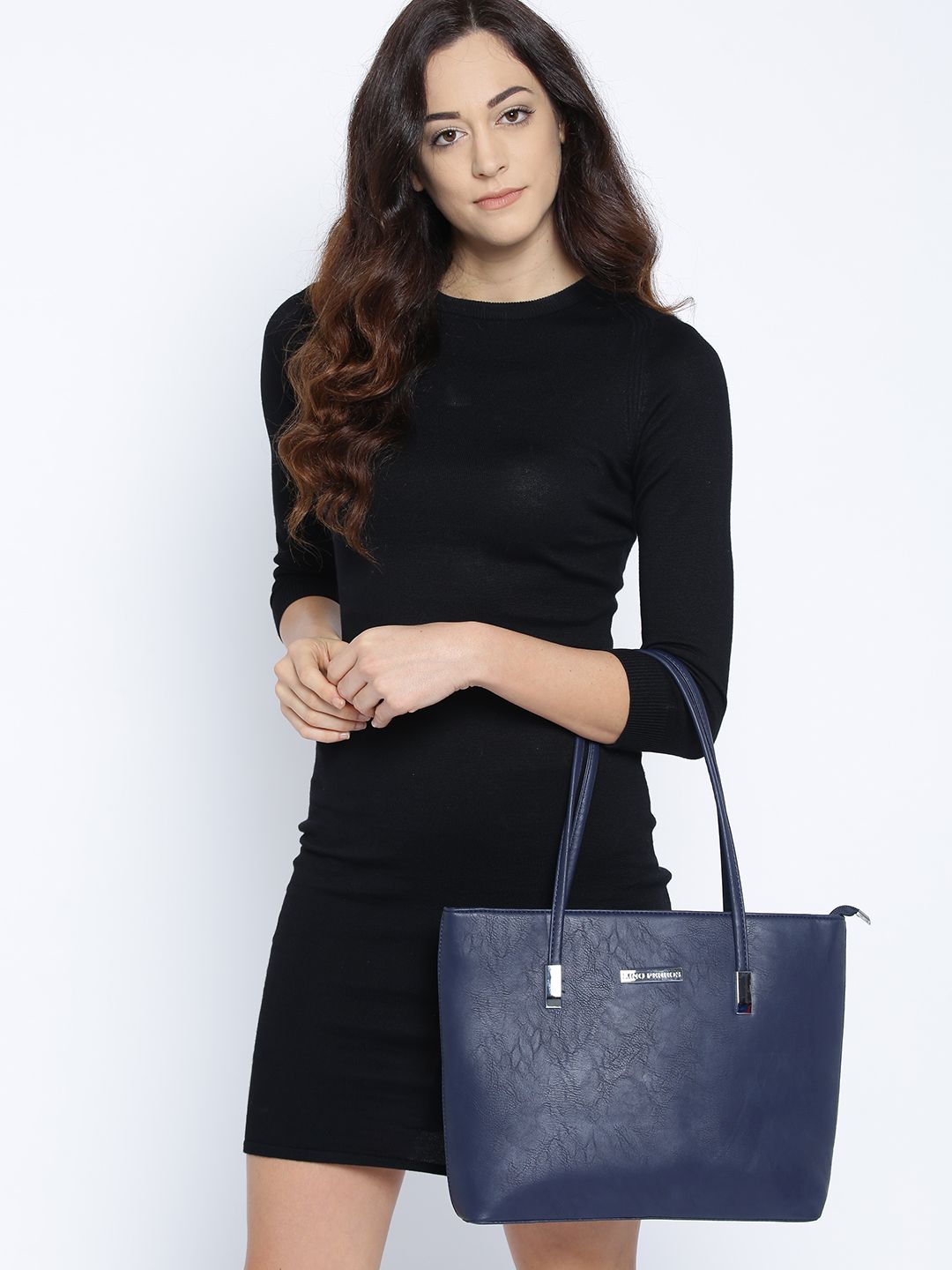 Lino Perros Navy Blue Solid Shoulder Bag