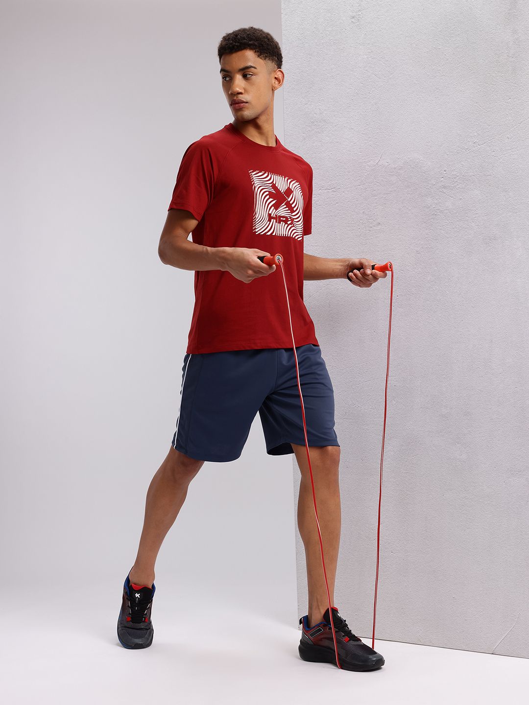 HRX by Hrithik Roshan Brand Logo Print Longline Training T-shirt