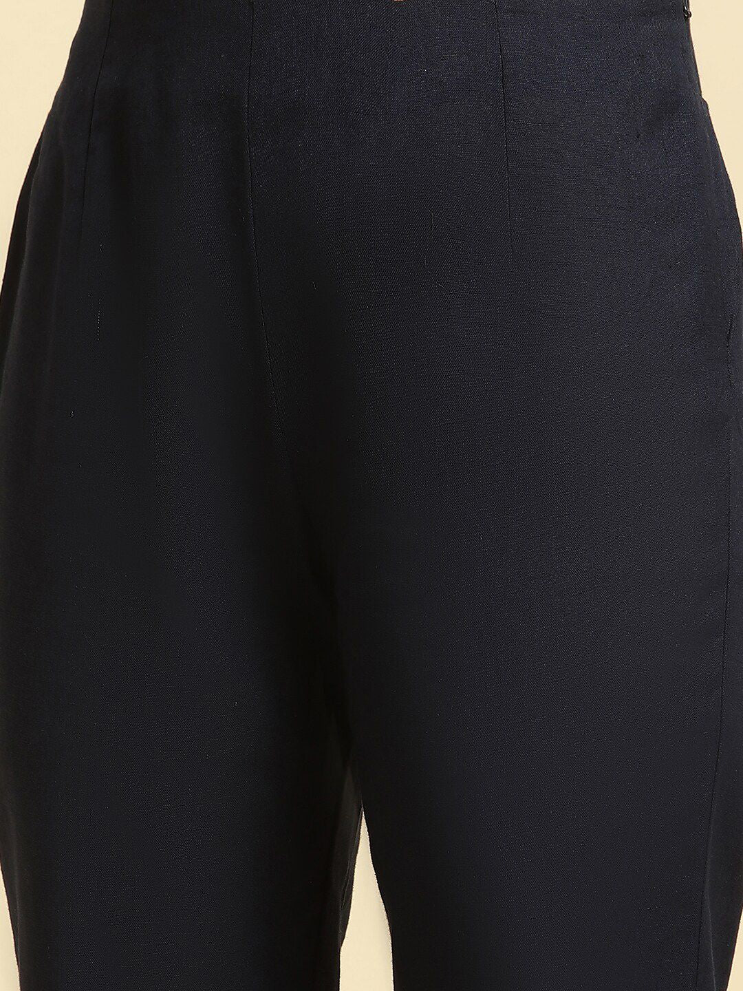 W Women Slim Fit Mid-Rise Plain Regular Trousers