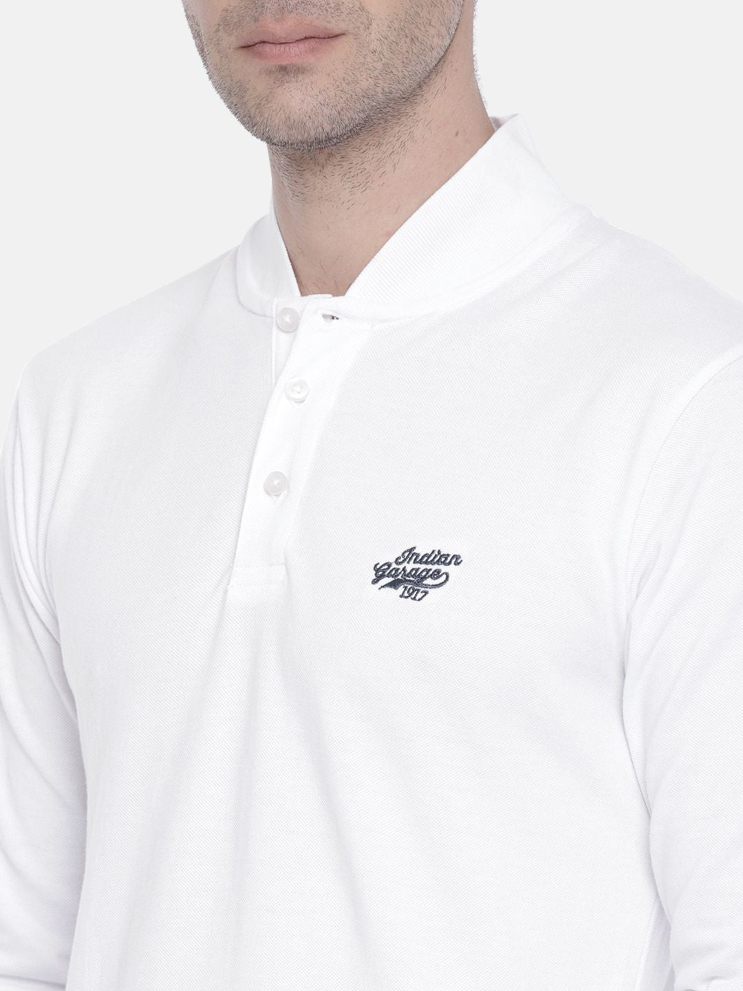The Indian Garage Co Men White Solid T-shirt
