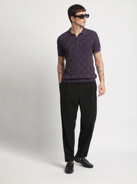 THE BEAR HOUSE Checked Polo Collar Cotton T-shirt