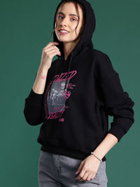 DressBerry Women Printed Hooded Sweatshirt