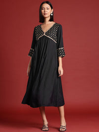 all about you Thread Work & Sequinned Yoke Design Empire Ethnic Dress