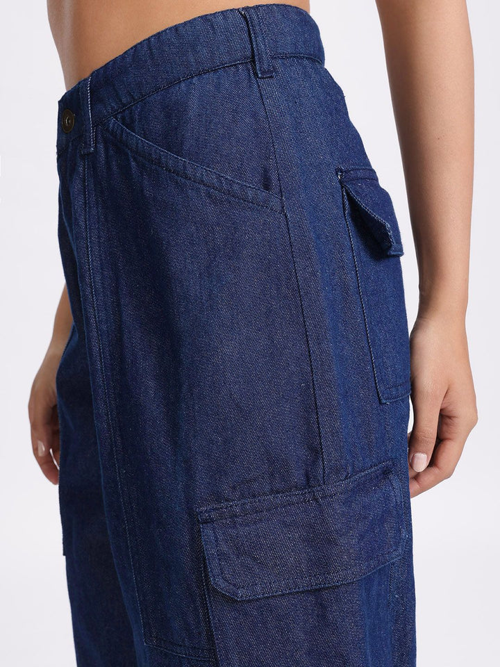 DressBerry Women Loose & Lively Cargo Style Baggy Jeans