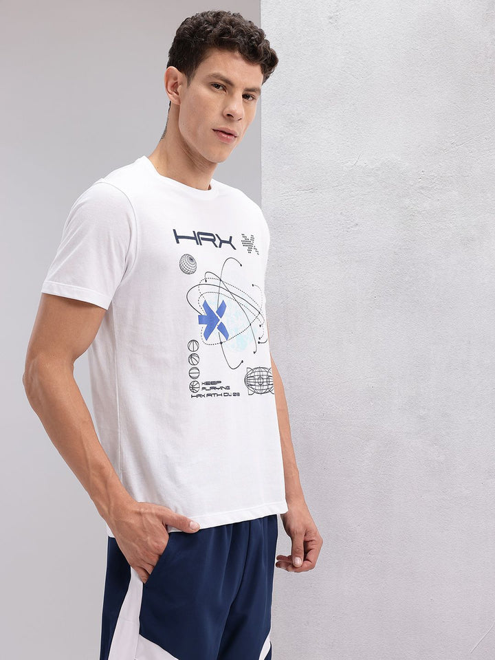 HRX by Hrithik Roshan Conversational & Brand Logo Printed Lifestyle T-shirt