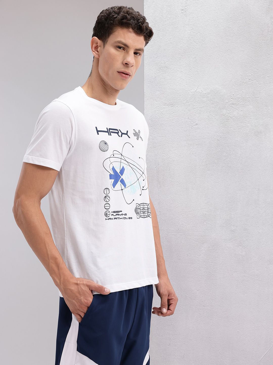 HRX by Hrithik Roshan Conversational & Brand Logo Printed Lifestyle T-shirt