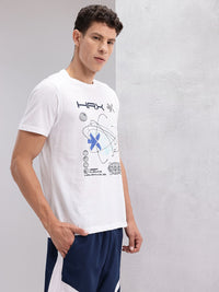 HRX by Hrithik Roshan Conversational & Brand Logo Printed Lifestyle T-shirt
