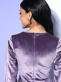 SASSAFRAS Women Purple Solid Cut it Off Dress