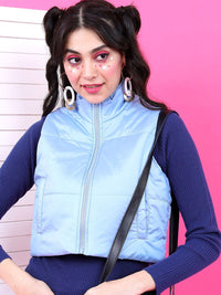 Tokyo Talkies Women Blue Padded Jacket