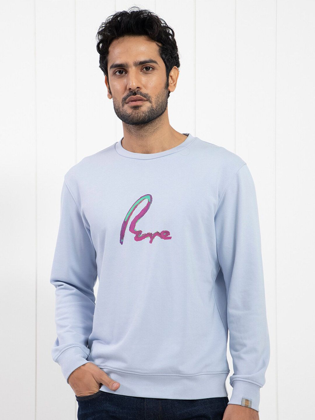 RARE RABBIT Men Toon Typography Printed Sweatshirt