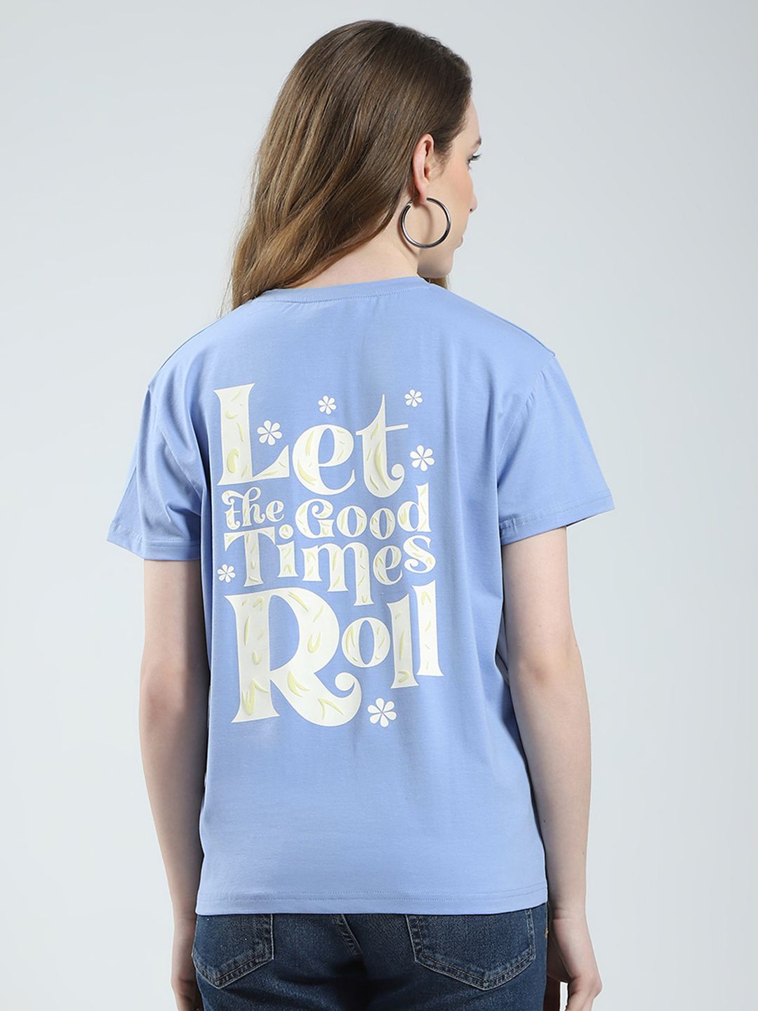 Monte Carlo Typography Printed Drop-Shoulder Sleeves Relaxed Fit T-shirt