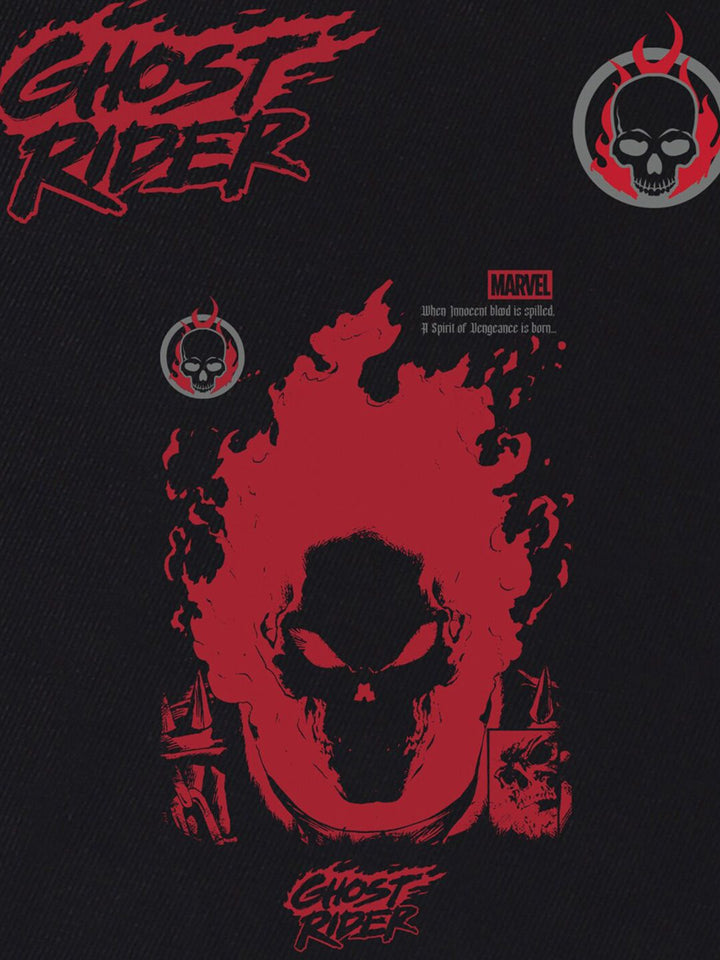 Bewakoof X Official Marvel Merchandise Ghost Rider Spirit of Vengeance Oversized T-shirt