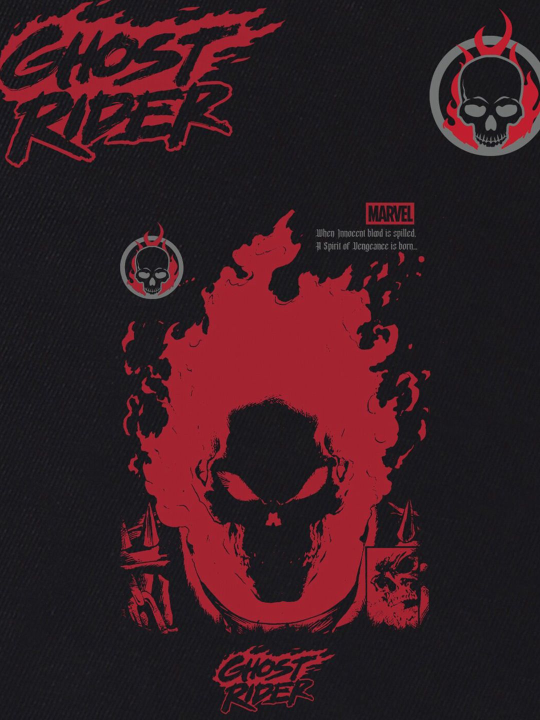 Bewakoof X Official Marvel Merchandise Ghost Rider Spirit of Vengeance Oversized T-shirt