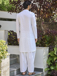 See Designs Ethnic Motif Embroidered Mandarin Collar Pure Cotton Kurta
