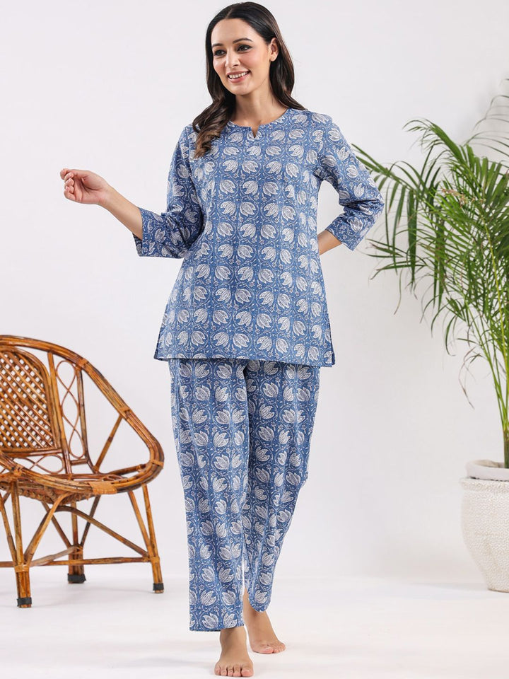 SANSKRUTIHOMES Printed Pure Cotton Night Suit