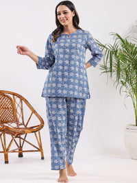SANSKRUTIHOMES Printed Pure Cotton Night Suit