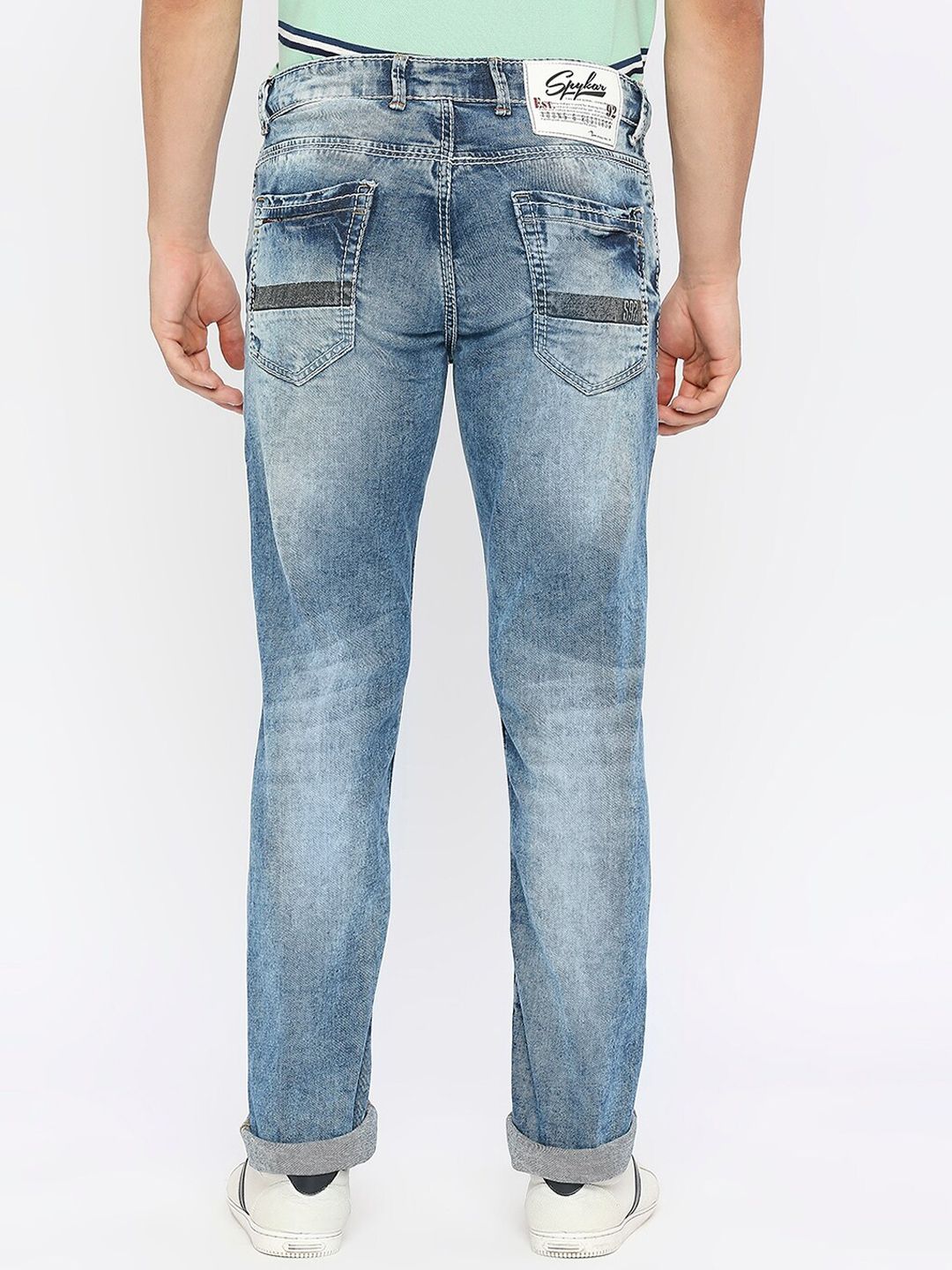 SPYKAR Men Mid-Rise Mildly Distressed Heavy Fade Stretchable Jeans