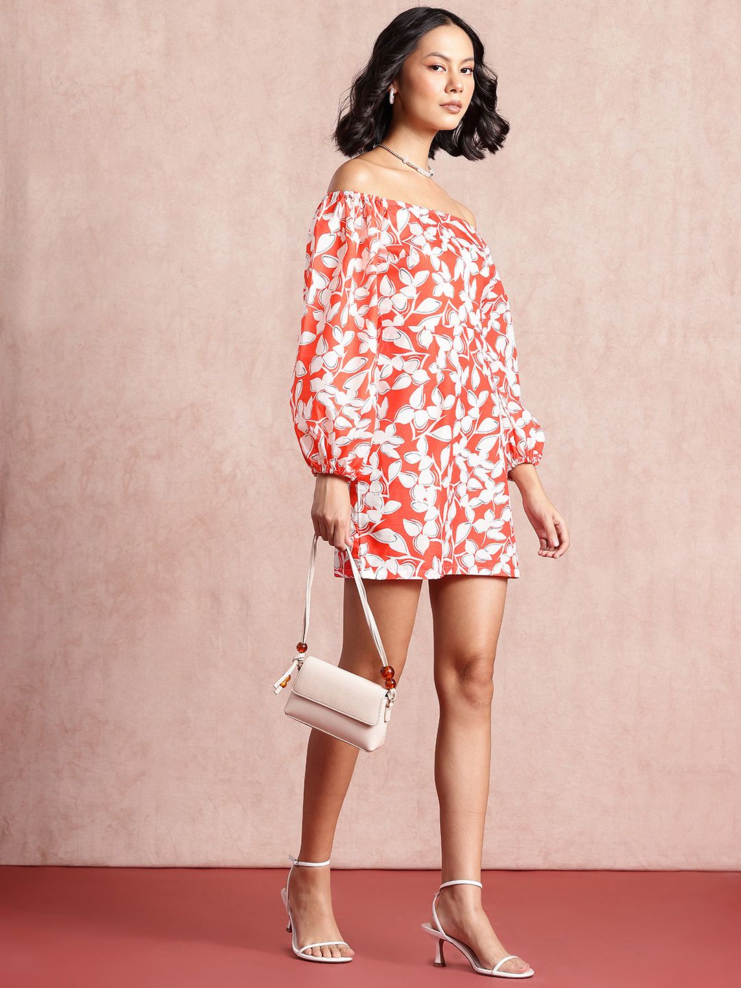 all about you Floral Print Puff Sleeve Sheath Mini Dress