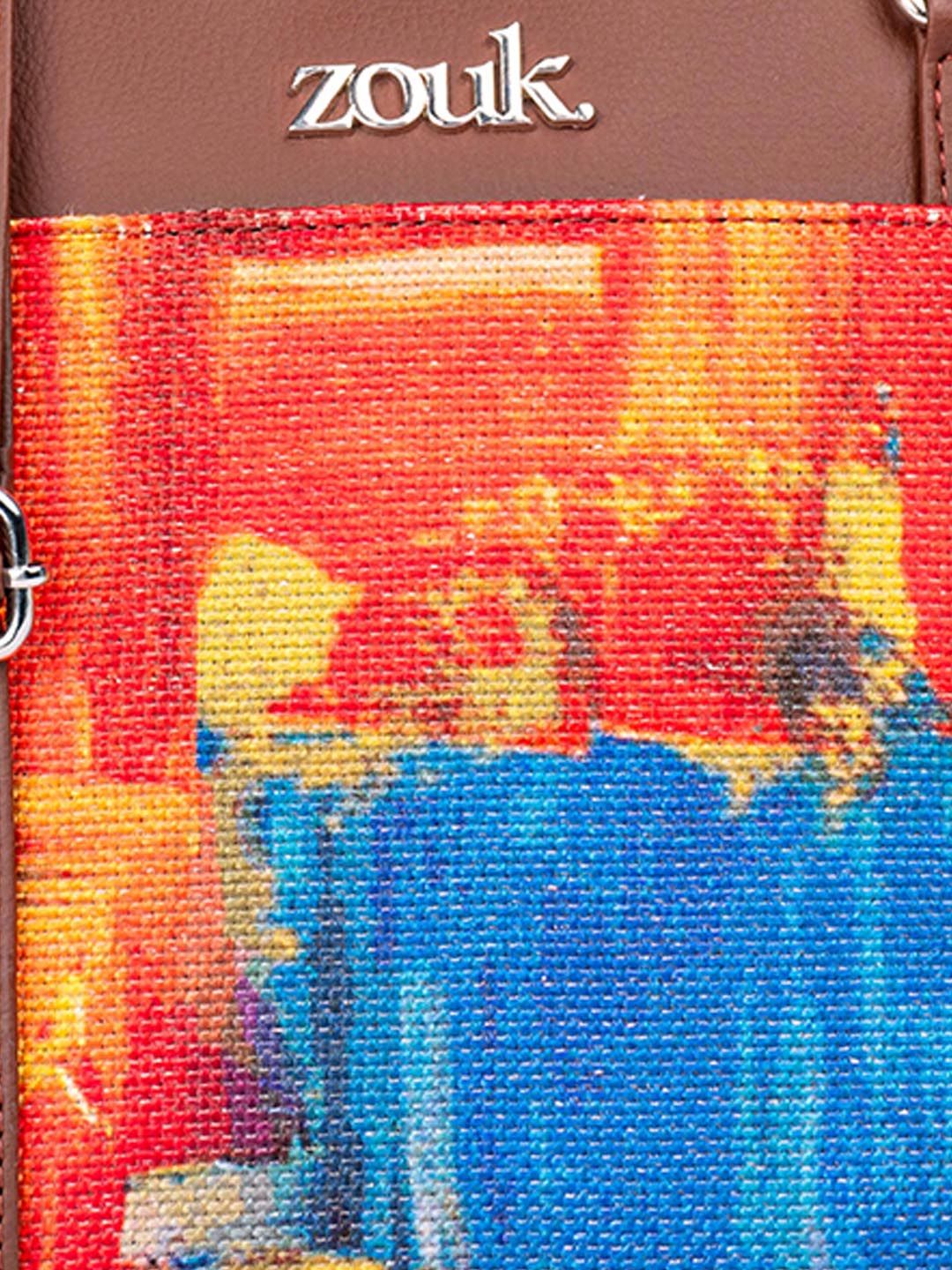 ZOUK Abstract Printed Structured Sling Bag