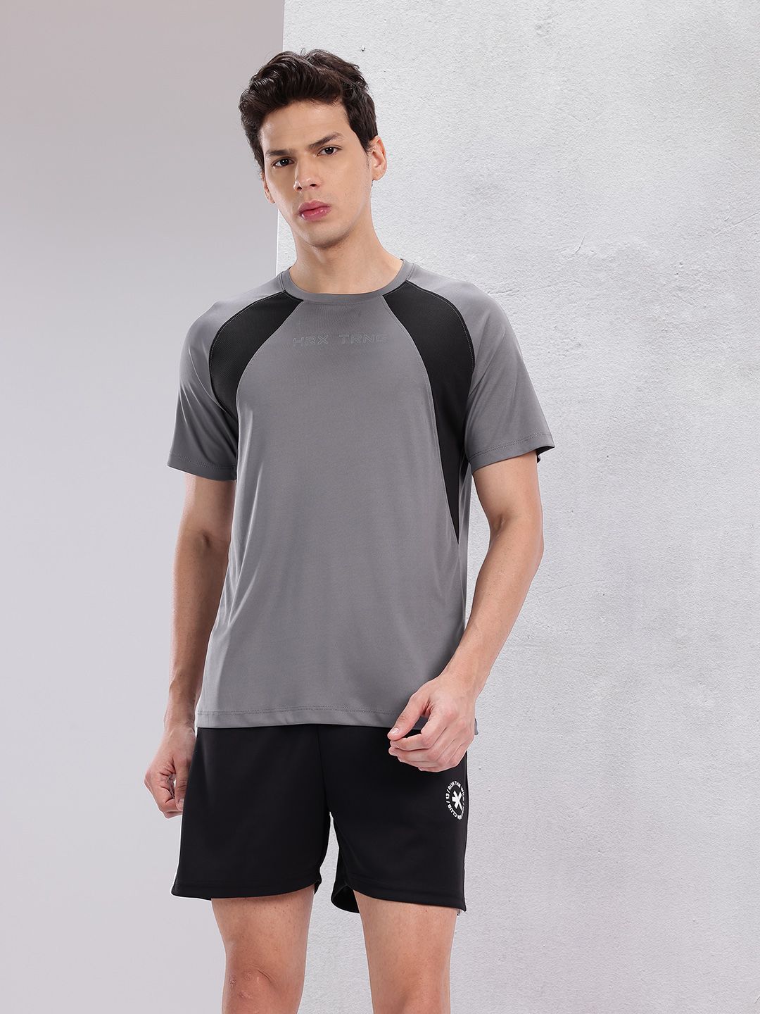 HRX by Hrithik Roshan Colourblock Rapid-Dry Training T-shirt