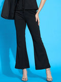 SASSAFRAS worklyf Women Slim Fit High-Rise Bootcut Trousers