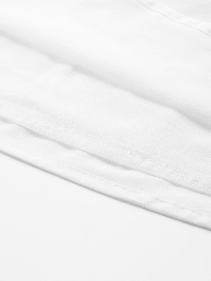 SASSAFRAS White Schiffli Embroidered Cotton A-Line Dress