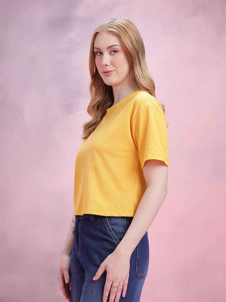 DressBerry Drop-Shoulder Sleeves Relaxed Fit T-shirt