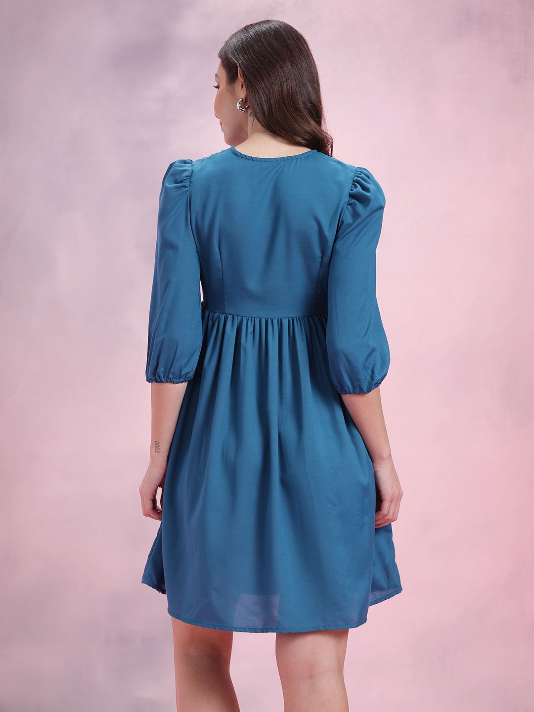 DressBerry Puff Sleeve A-Line Dress