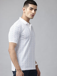 Park Avenue Men Printed Polo Collar Slim Fit T-shirt