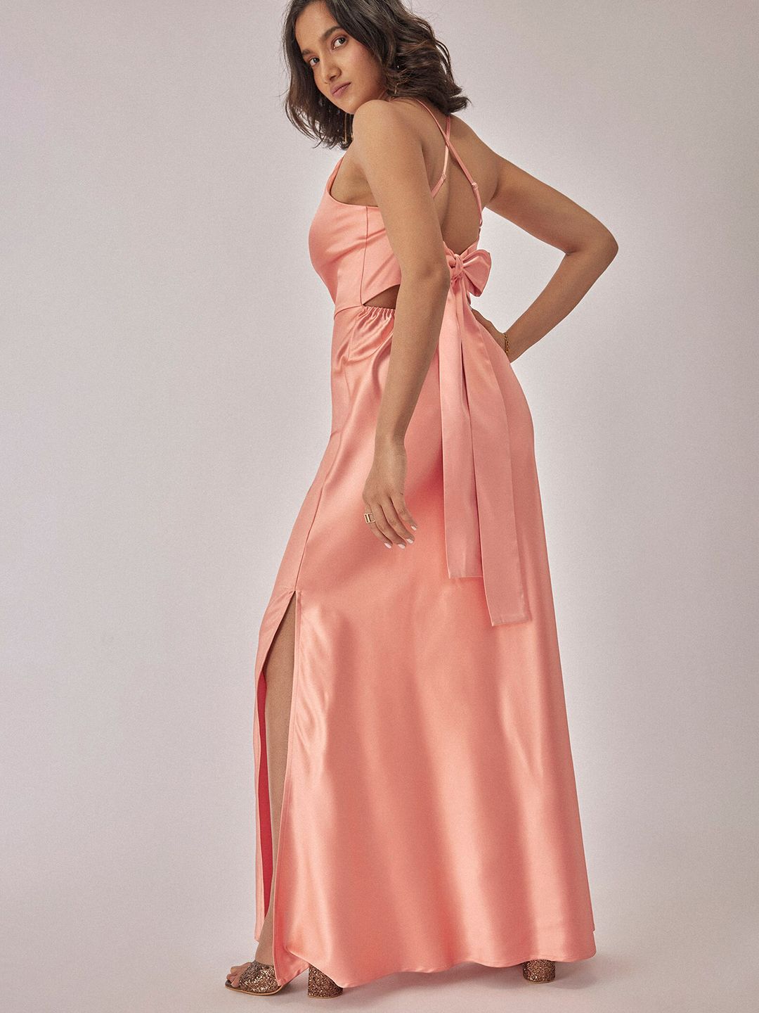The Label Life Sleeveless Satin Maxi Dress
