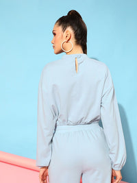 STREET 9 Women Blue Solid Sweatshirt