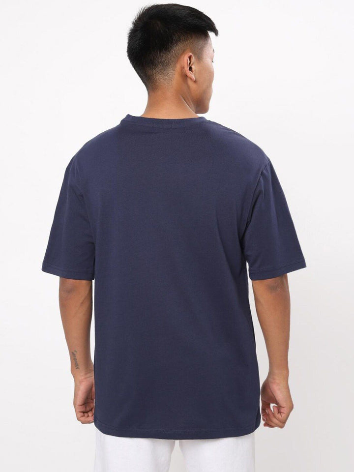 Bewakoof Men Peace Out Astronaut Graphic Print Oversized T-shirt