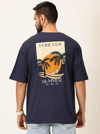 Thomas Scott Round Neck Drop-Shoulder Sleeves Bio Finish Cotton Oversized T-shirt