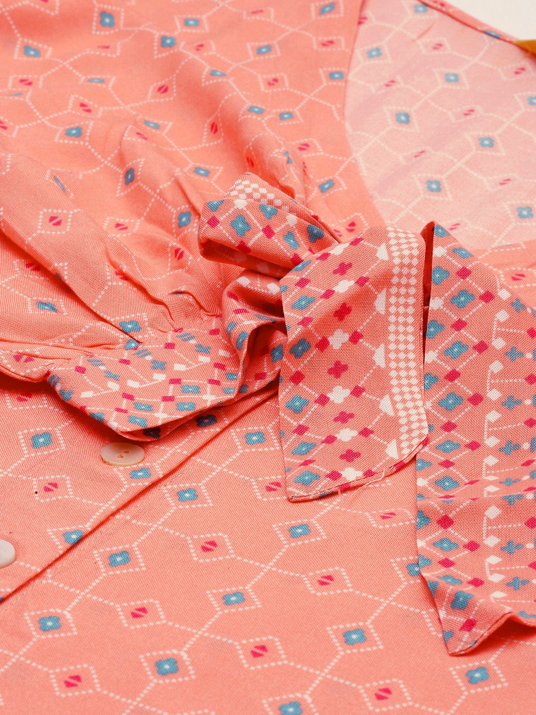 Global Desi Women's Pink & White Printed Tunic