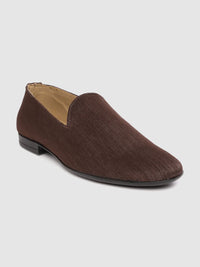 House of Pataudi Men Coffee Brown Solid Loafers