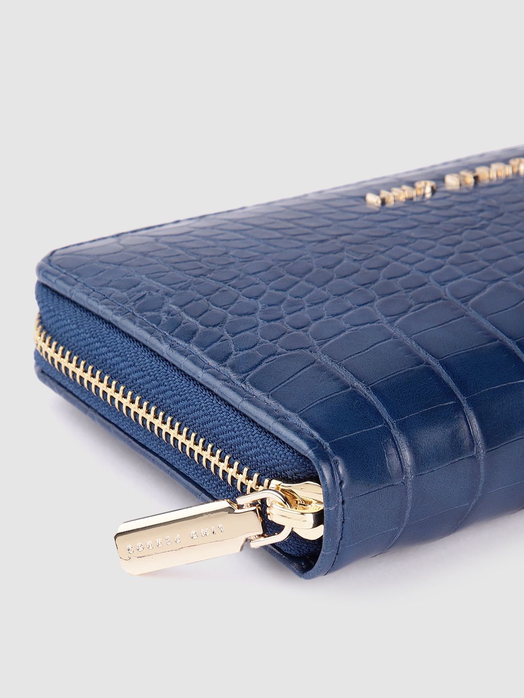 Lino Perros Women Croc Textured Zip Around Wallet