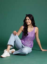 DressBerry Self-Designed Lace Inserted Cinched Waist Top