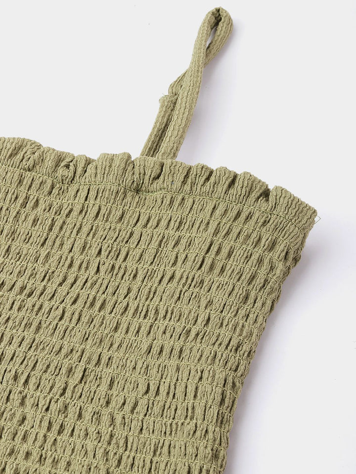 DressBerry Iconic Texture Play Smocked Swag Fit & Flare Dress