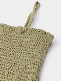 DressBerry Iconic Texture Play Smocked Swag Fit & Flare Dress