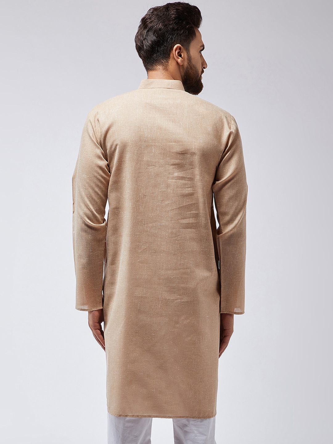 SOJANYA Lelaki Brown Solid Kurta Lurus